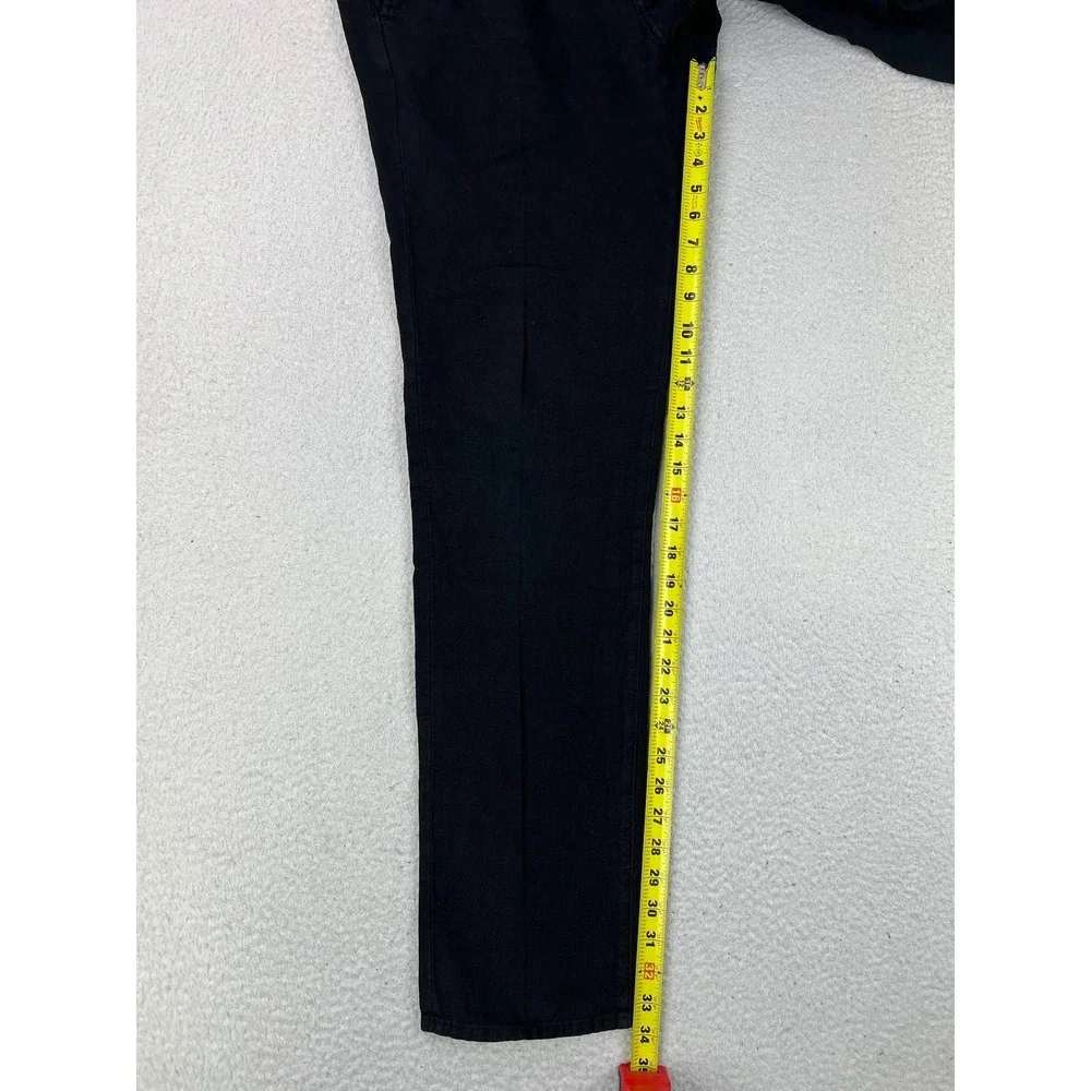 Rag & Bone Mens 34x34 Black Linen Cotton Slim Fit Chino Pants M1723E512BLA